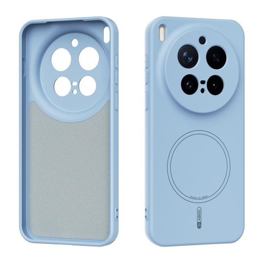 For vivo X300 Pro ABEEL Skin-friendly Feel Magsafe Liquid Silicone Phone Case(Sky Blue)