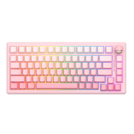 ONIKUMA MT707 82 Keys RGB Tri-mode Mechanical Gaming Keyboard(Pink)