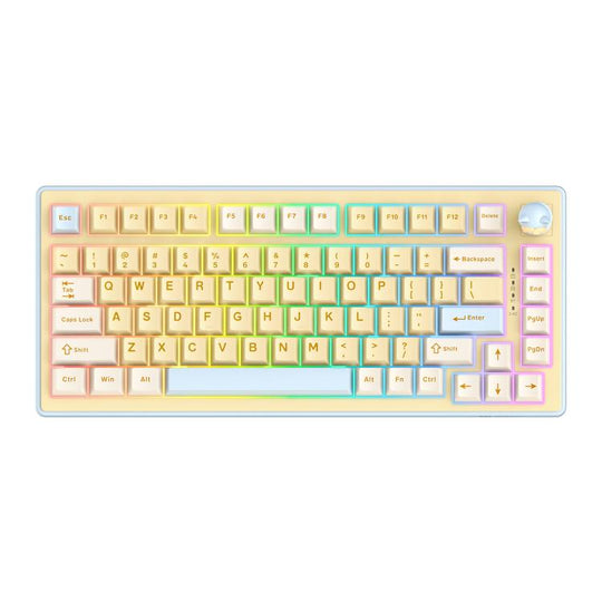ONIKUMA MT707 82 Keys RGB Tri-mode Mechanical Gaming Keyboard(Yellow)