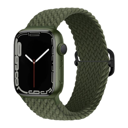 For Apple Watch 38 / 40 / 41 / S11 42mm xDfind Sliding Buckle Nylon Braided Watch Band(Olive Green)