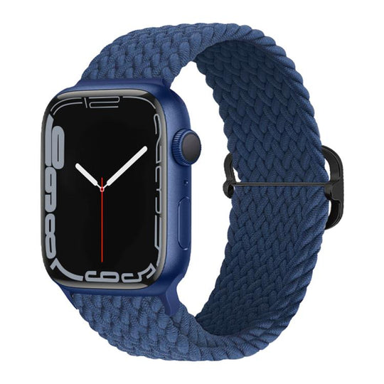 For Apple Watch 38 / 40 / 41 / S11 42mm xDfind Sliding Buckle Nylon Braided Watch Band(Deep Sea Blue)