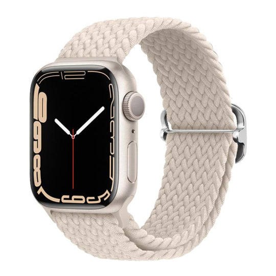 For Apple Watch 38 / 40 / 41 / S11 42mm xDfind Sliding Buckle Nylon Braided Watch Band(Starlight)