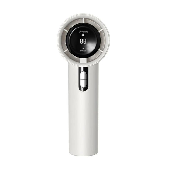 100-gear High Speed Handheld Fan Bladeless Mini Digital Display Small Fan, Battery:3000mAh(White)