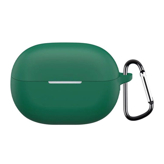 For Huawei FreeBuds Pro 5 Solid Color Silicone Earphone Protective Case with Buckle(Dark Green)