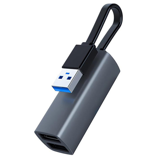 USB to USB3.0 and Dual USB2.0 Portable Multi-Functional Dock Station HUB Adapter(Grey)