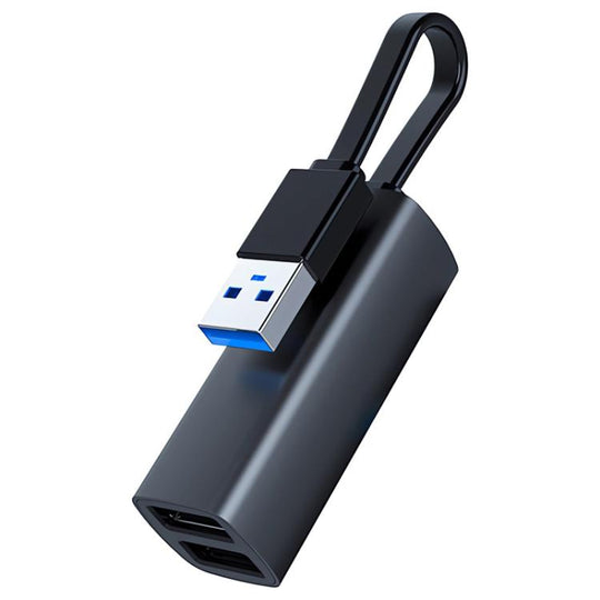 USB to USB3.0 and Dual USB2.0 Portable Multi-Functional Dock Station HUB Adapter(Black)
