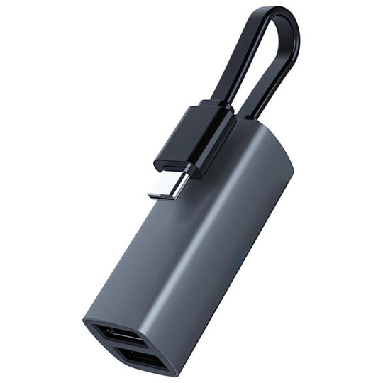 Type-C to USB3.0 and Dual USB2.0 Portable Multi-Functional Dock Station HUB Adapter(Grey)