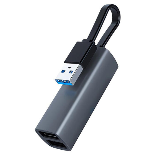 USB to USB3.0, Dual USB2.0, SD, TF Card Portable Multi-Functional Dock Station HUB Adapter(Grey)
