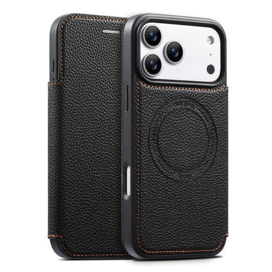 For iPhone 18 Pro Max / 17 Pro Max ESEBLE Ultra-thin Card Slot Magnetic Vegan Leather Phone Case(Black)