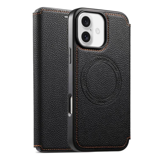 For iPhone 17 ESEBLE Ultra-thin Card Slot Magnetic Vegan Leather Phone Case(Black)