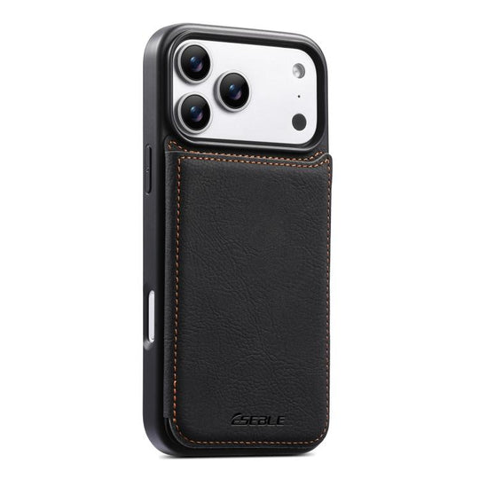 For iPhone 18 Pro Max / 17 Pro Max ESEBLE Retro Texture Double Buckle Card Slot Phone Case(Black)