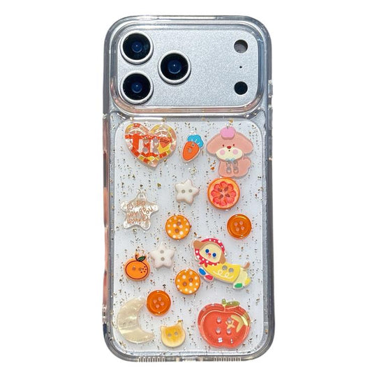 For iPhone 18 Pro Max / 17 Pro Max Epoxy Resin 3D Pattern Acrylic Transparent Phone Case(Puppy Buttons)