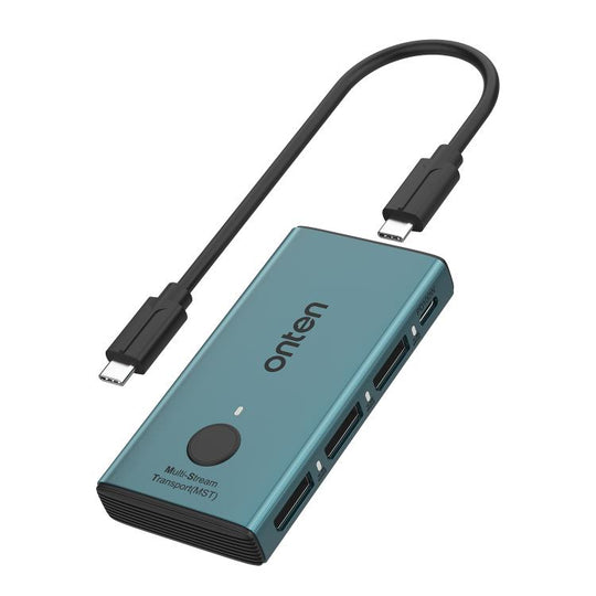 Onten UC935 USB-C / Type-C to DisplayPort, PD100W Portable DP Adapter with Instant Screen-Off(Pine Green)