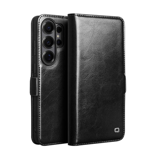 For Samsung Galaxy S26 Ultra 5G QIALINO Classic 103 Buckle Genuine Leather Phone Case(Black)