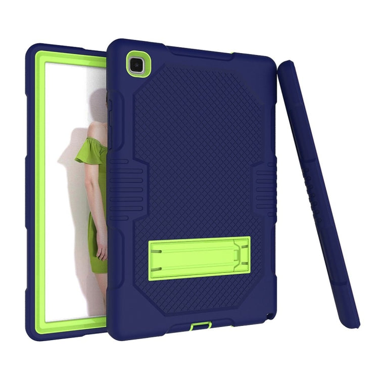 For Samsung Galaxy Tab A7 10.4 (2020) T500 / T505 Contrast Color Robot Shockproof Silicon + PC Protective Case with Holder & Pen Slot(Navy Blue Yellow Green) - Other Galaxy Tab PC by buy2fix | Online Shopping UK | buy2fix