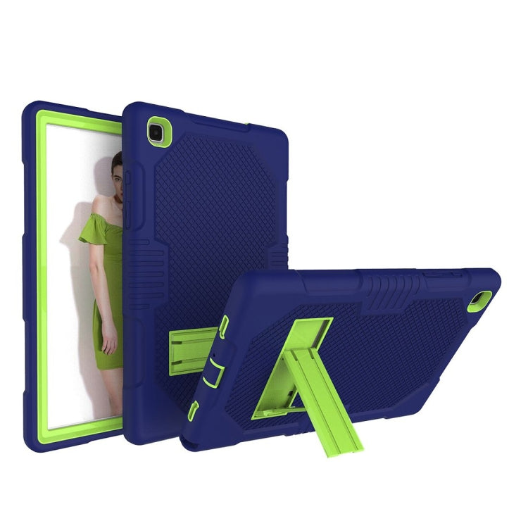 For Samsung Galaxy Tab A7 10.4 (2020) T500 / T505 Contrast Color Robot Shockproof Silicon + PC Protective Case with Holder & Pen Slot(Navy Blue Yellow Green) - Other Galaxy Tab PC by buy2fix | Online Shopping UK | buy2fix