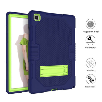 For Samsung Galaxy Tab A7 10.4 (2020) T500 / T505 Contrast Color Robot Shockproof Silicon + PC Protective Case with Holder & Pen Slot(Navy Blue Yellow Green) - Other Galaxy Tab PC by buy2fix | Online Shopping UK | buy2fix