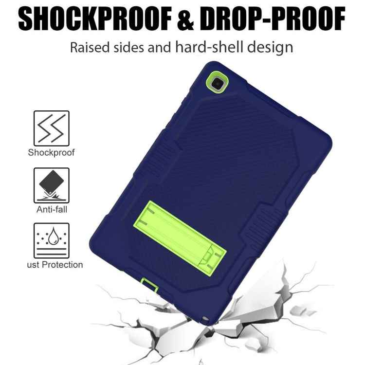 For Samsung Galaxy Tab A7 10.4 (2020) T500 / T505 Contrast Color Robot Shockproof Silicon + PC Protective Case with Holder & Pen Slot(Navy Blue Yellow Green) - Other Galaxy Tab PC by buy2fix | Online Shopping UK | buy2fix