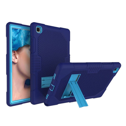 For Samsung Galaxy Tab A7 10.4 (2020) T500 / T505 Contrast Color Robot Shockproof Silicon + PC Protective Case with Holder & Pen Slot(Navy Blue) - Other Galaxy Tab PC by buy2fix | Online Shopping UK | buy2fix