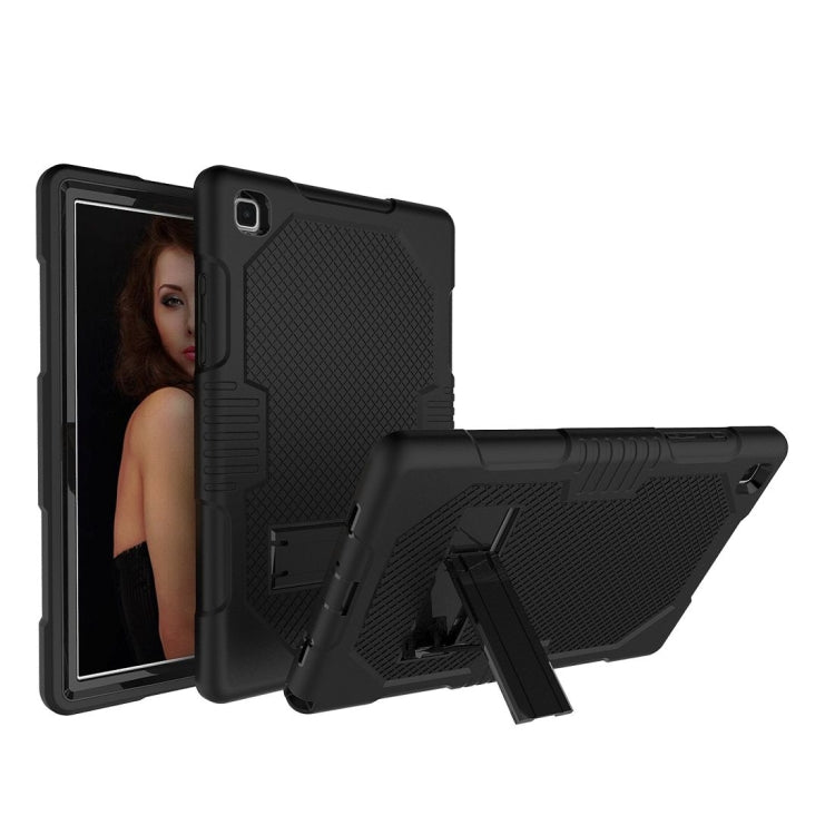 For Samsung Galaxy Tab A7 10.4 (2020) T500 / T505 Contrast Color Robot Shockproof Silicon + PC Protective Case with Holder & Pen Slot(Black+Black) - Other Galaxy Tab PC by buy2fix | Online Shopping UK | buy2fix
