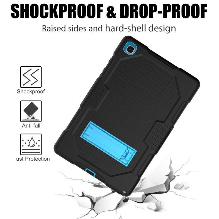 For Samsung Galaxy Tab A7 10.4 (2020) T500 / T505 Contrast Color Robot Shockproof Silicon + PC Protective Case with Holder & Pen Slot(Black Blue) - Other Galaxy Tab PC by buy2fix | Online Shopping UK | buy2fix