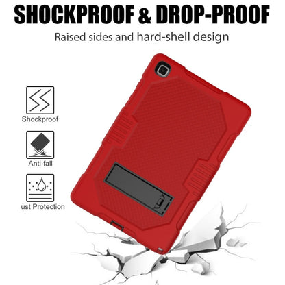 For Samsung Galaxy Tab A7 10.4 (2020) T500 / T505 Contrast Color Robot Shockproof Silicon + PC Protective Case with Holder & Pen Slot(Red Black) - Other Galaxy Tab PC by buy2fix | Online Shopping UK | buy2fix