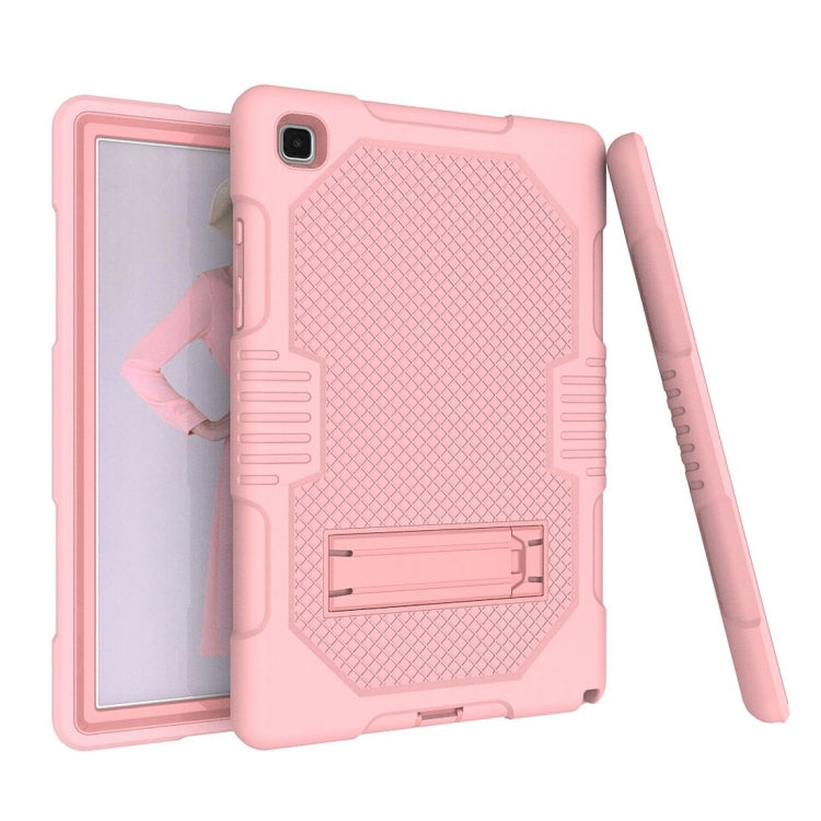 For Samsung Galaxy Tab A7 10.4 (2020) T500 / T505 Contrast Color Robot Shockproof Silicon + PC Protective Case with Holder & Pen Slot(Rose Gold) - Other Galaxy Tab PC by buy2fix | Online Shopping UK | buy2fix