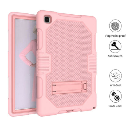 For Samsung Galaxy Tab A7 10.4 (2020) T500 / T505 Contrast Color Robot Shockproof Silicon + PC Protective Case with Holder & Pen Slot(Rose Gold) - Other Galaxy Tab PC by buy2fix | Online Shopping UK | buy2fix