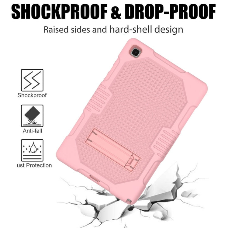 For Samsung Galaxy Tab A7 10.4 (2020) T500 / T505 Contrast Color Robot Shockproof Silicon + PC Protective Case with Holder & Pen Slot(Rose Gold) - Other Galaxy Tab PC by buy2fix | Online Shopping UK | buy2fix
