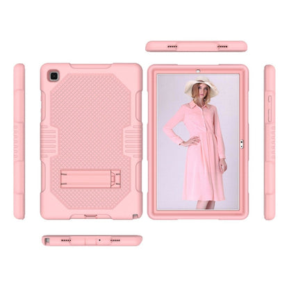 For Samsung Galaxy Tab A7 10.4 (2020) T500 / T505 Contrast Color Robot Shockproof Silicon + PC Protective Case with Holder & Pen Slot(Rose Gold) - Other Galaxy Tab PC by buy2fix | Online Shopping UK | buy2fix