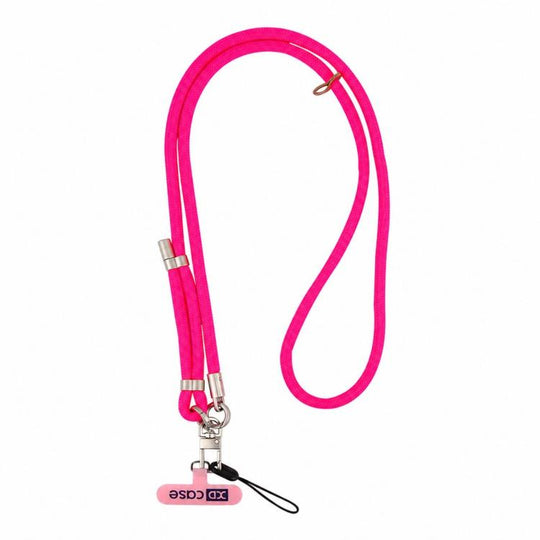 XDcase Anti-Lost Phone Lanyard with Metal Buckle & Gasket, Adjustable Length: 41-77cm(Bright Rose Red)
