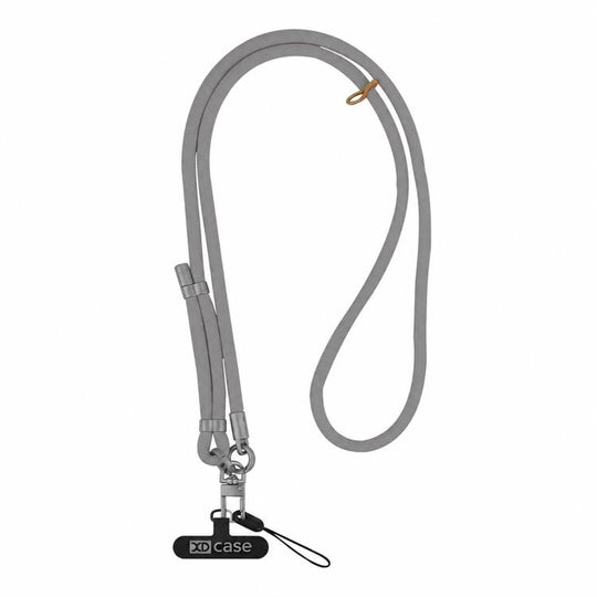 XDcase Anti-Lost Phone Lanyard with Metal Buckle & Gasket, Adjustable Length: 41-77cm(Light Grey)