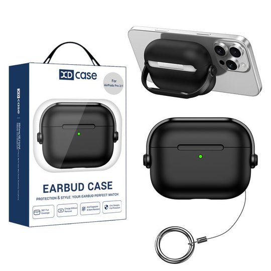 For AirPods Pro 2 / 1 XDcase Liquid Silicone Earbud Protective Case(Black)