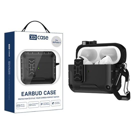 For AirPods 5 / 4 XDcase Auto Pop-Up Magnetic Earbud Case with Holder(Black)