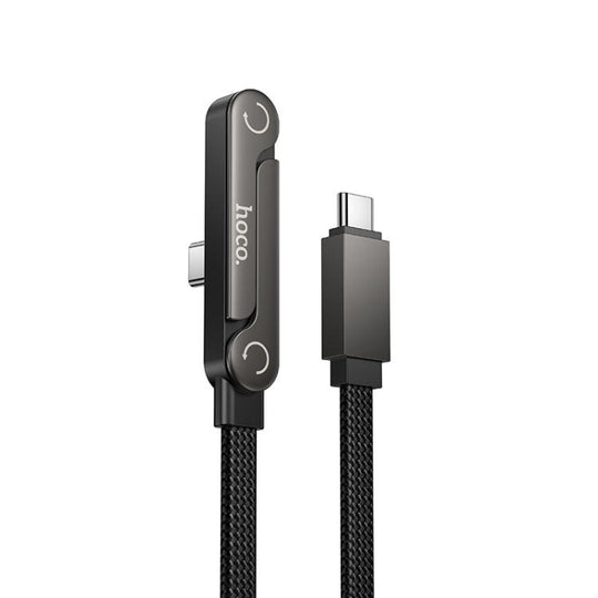 hoco U150 60W Type-C to Type-C Charging Cable with Stand, Cable Length: 1.2m(Black)