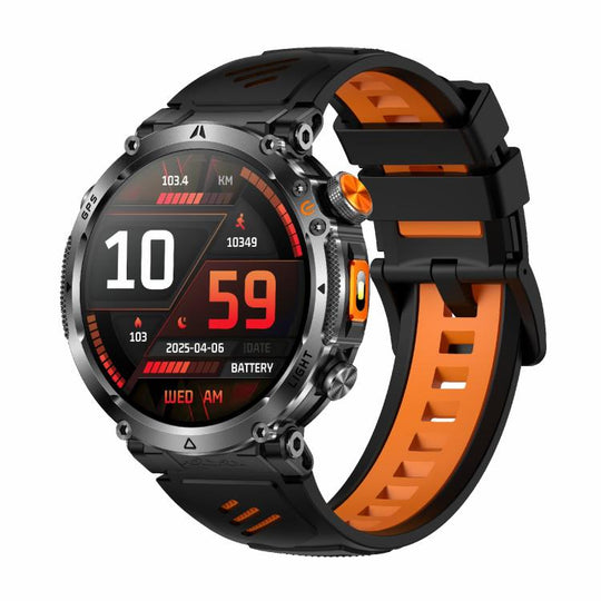 HT42 1.7 inch GPS Sports Smart Watch Supports Bluetooth Call / Heart Rate / Sleep Monitoring(Black Orange)