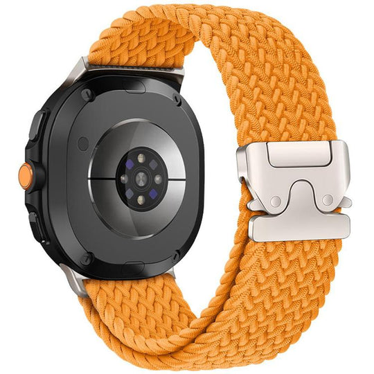 For Galaxy Watch9 / 8 / 8 Classic xDfind Parachute Buckle Woven Nylon Loop Watch Band(Orange+Black Buckle)