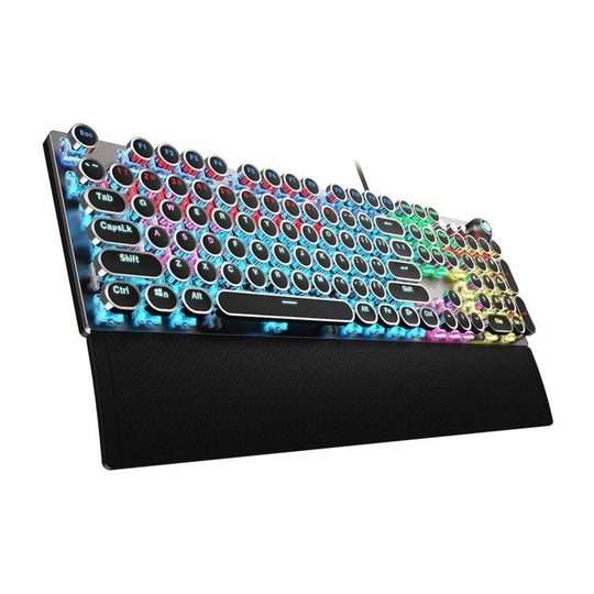 AULA F2088 104 Keys Wired Steampunk Retro Gaming Mechanical Keyboard(Black Blue Switch)