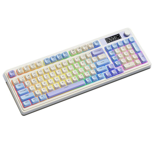 AULA S99 Pro 99 Keys Wired/2.4G/Bluetooth Three Model RGB Mechanical Feel Membrane Keyboard(Smoke Rain Blue)