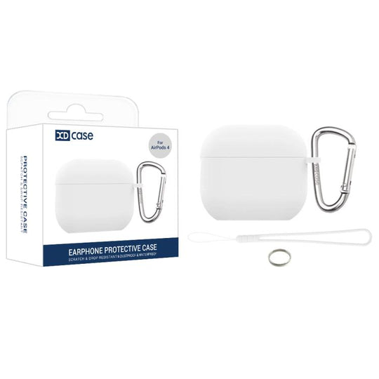 For AirPods 5 / 4 XDcase 2.5mm Thick Silicone Earbud Protective Case with Hook(White)