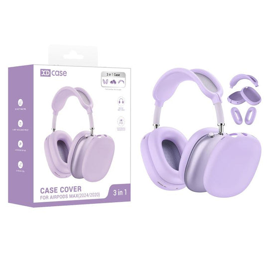 For Apple AirPods Max / Max 2 XDcase 3 in 1 Silicone Headset Protective Case(Purple)