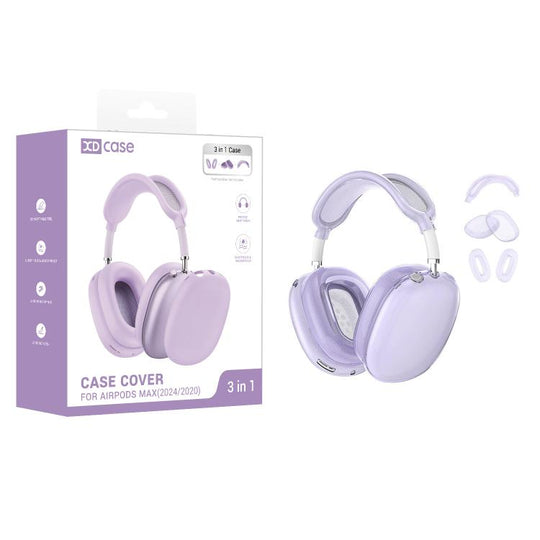 For Apple AirPods Max / Max 2 XDcase 3 in 1 TPU Headset Protective Case(Transparent Purple)