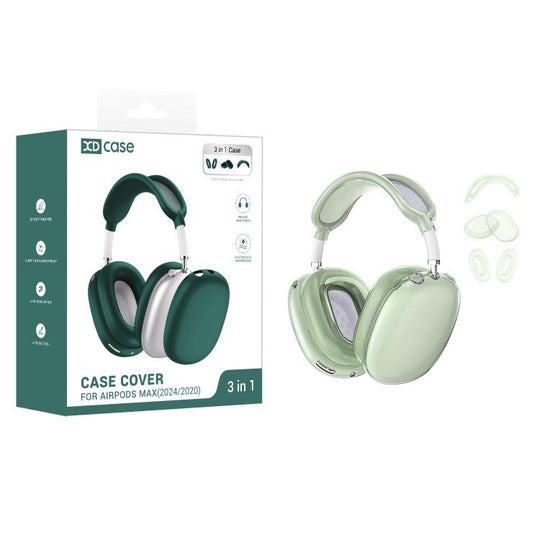 For Apple AirPods Max / Max 2 XDcase 3 in 1 TPU Headset Protective Case(Transparent Green)