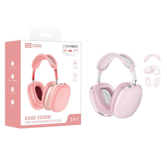 For Apple AirPods Max / Max 2 XDcase 3 in 1 TPU Headset Protective Case(Transparent Pink)
