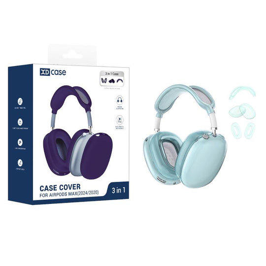 For Apple AirPods Max / Max 2 XDcase 3 in 1 TPU Headset Protective Case(Transparent Blue)