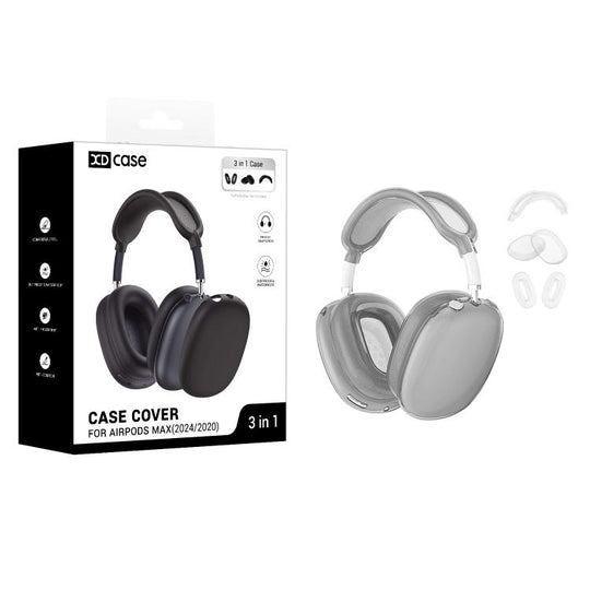 For Apple AirPods Max / Max 2 XDcase 3 in 1 TPU Headset Protective Case(Transparent Black)