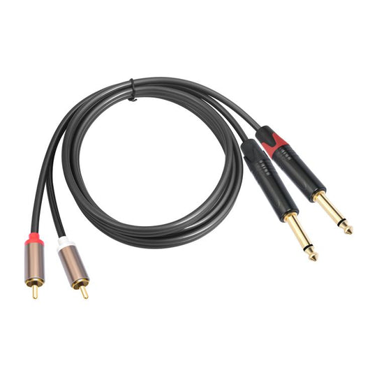 2 RCA Male to 2 XLR Female Audio Cables, Length:5m(Black)