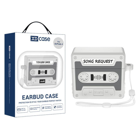 For AirPods 5 / 4 XDcase Retro Cassette Style Silicone Earbuds Case(Grey)