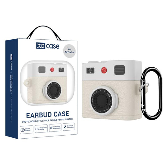 For AirPods 5 / 4 XDcase Retro Camera Style Silicone Earbuds Case(Beige)