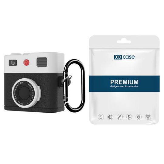 For AirPods Pro 2 XDcase Retro Camera Style Silicone Earbuds Case(Black)